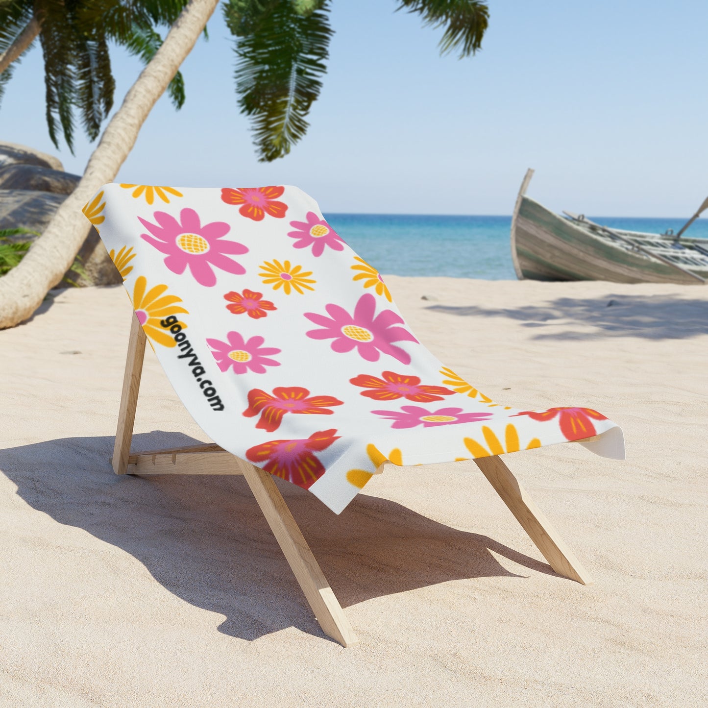Serviette de plage florale éclatante Essentiel de l'été  Serviette à imprimé floral  Accessoire de piscine  Cadeau pour garden-party  Le bonheur des amoureux de la plage