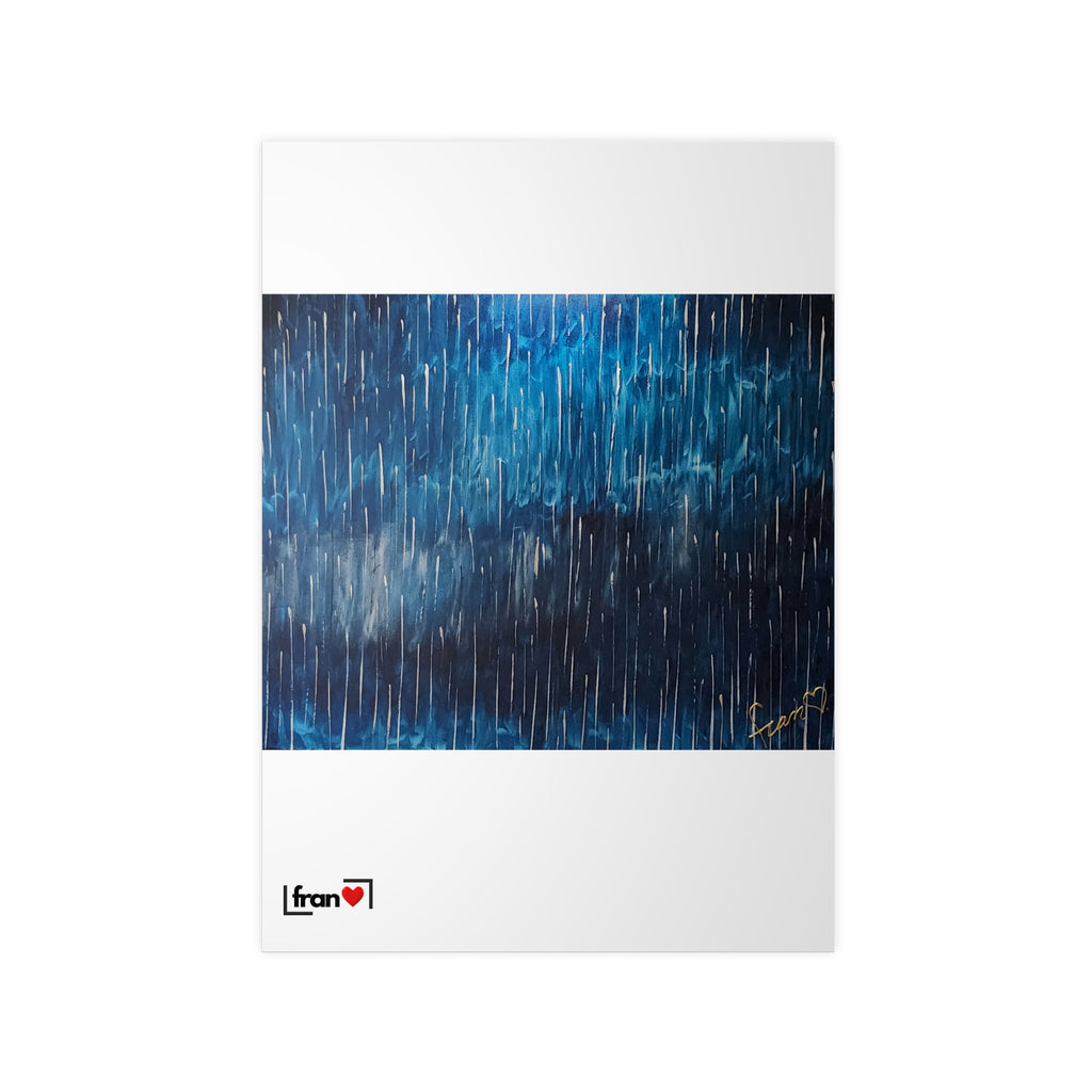 Photopaper Poster — Blue Rain Abstract Wall Art