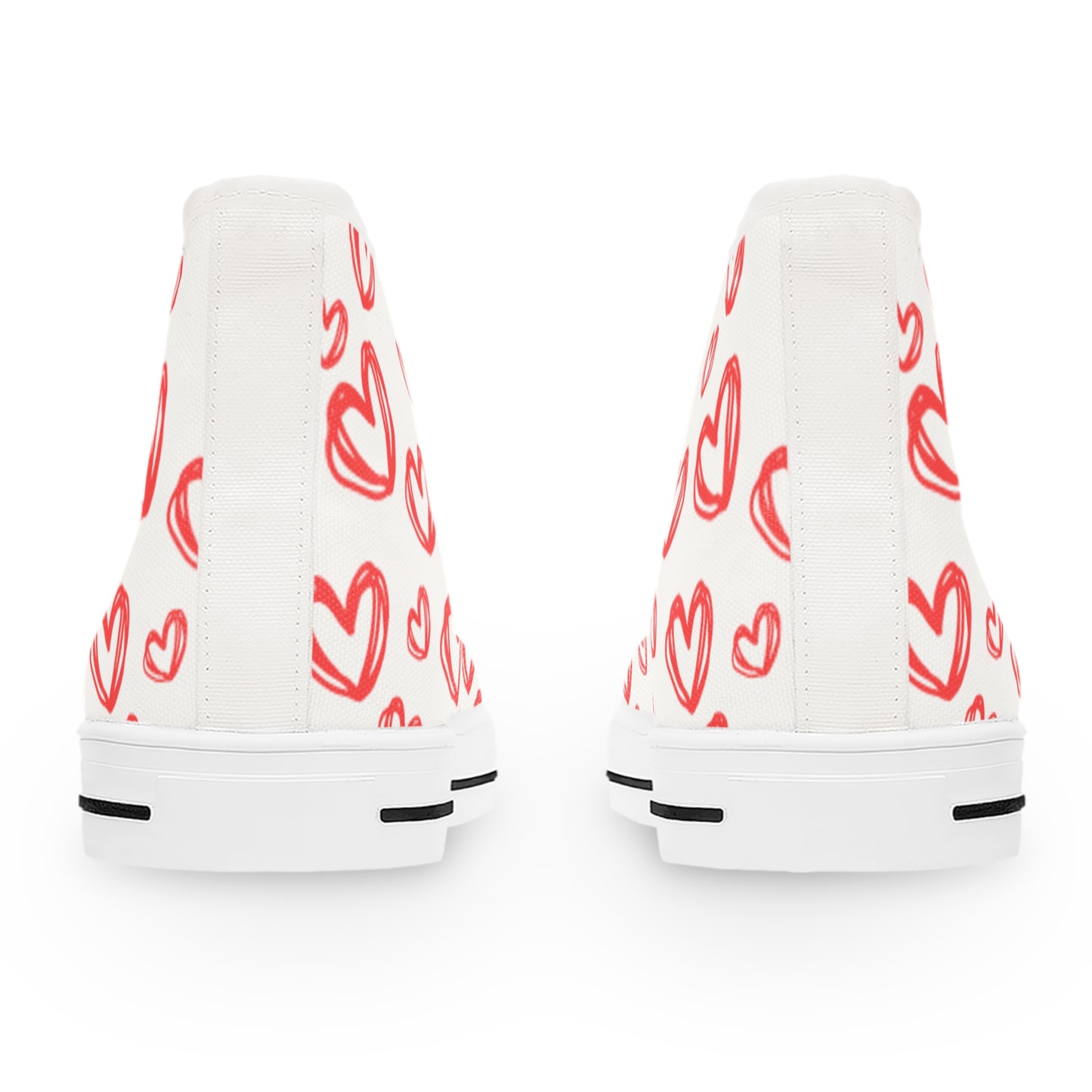 Baskets montantes pour femme à motif de cœurs Chaussures décontractées et tendance  Parfaites pour la Saint-Valentin  Style de tous les jours  Cadeaux pour elle
