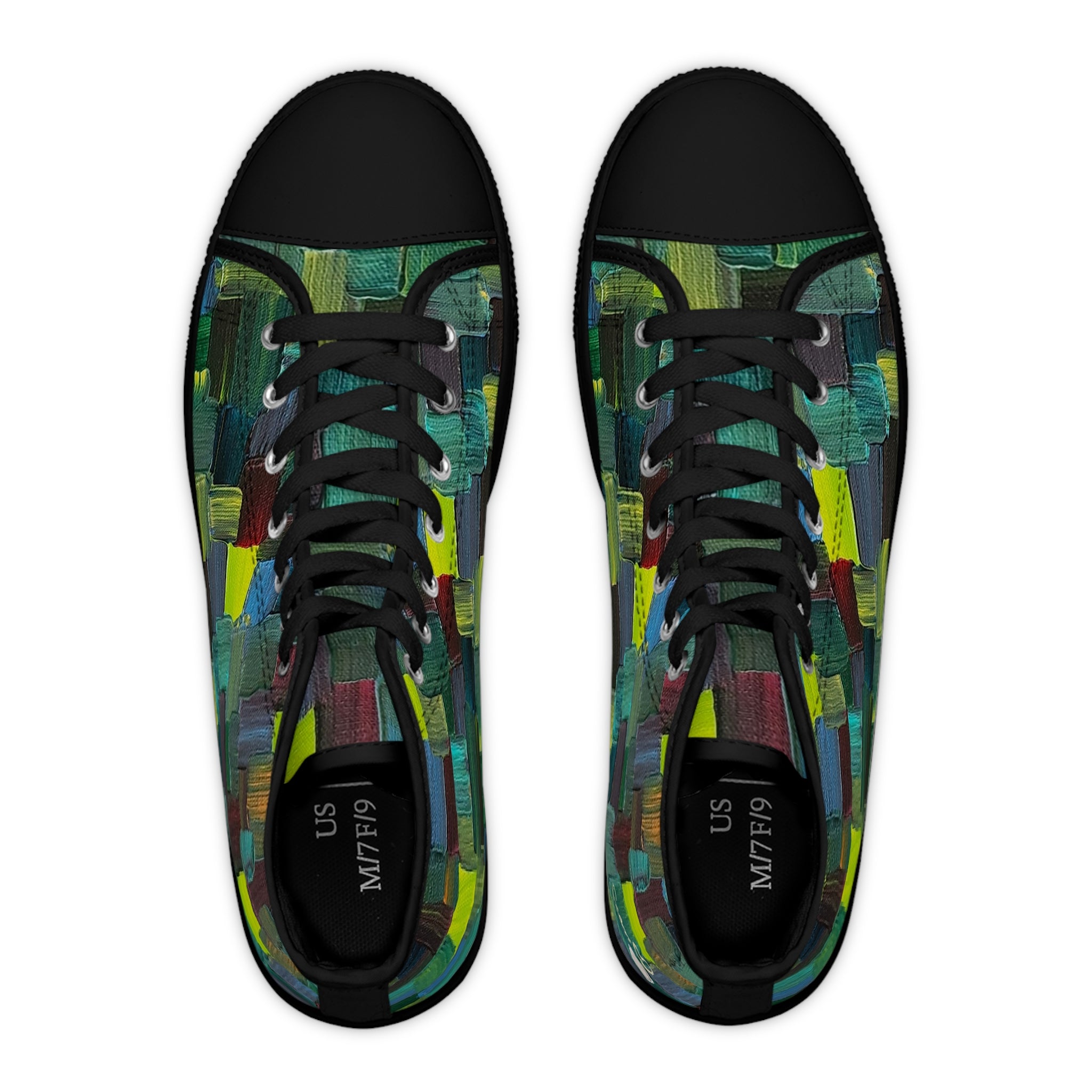 Baskets montantes pour femme à motif de L'oeuvre vert l'avenir de l'artiste peintre Marc Francoeur Style de tous les jours