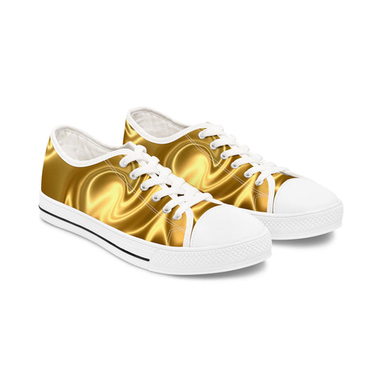 Baskets basses satinées dorées pour femme Chaussures décontractées stylées  Chaussures confortables pour le quotidien  Baskets tendance pour femme  Cadeau pour elle  [...]