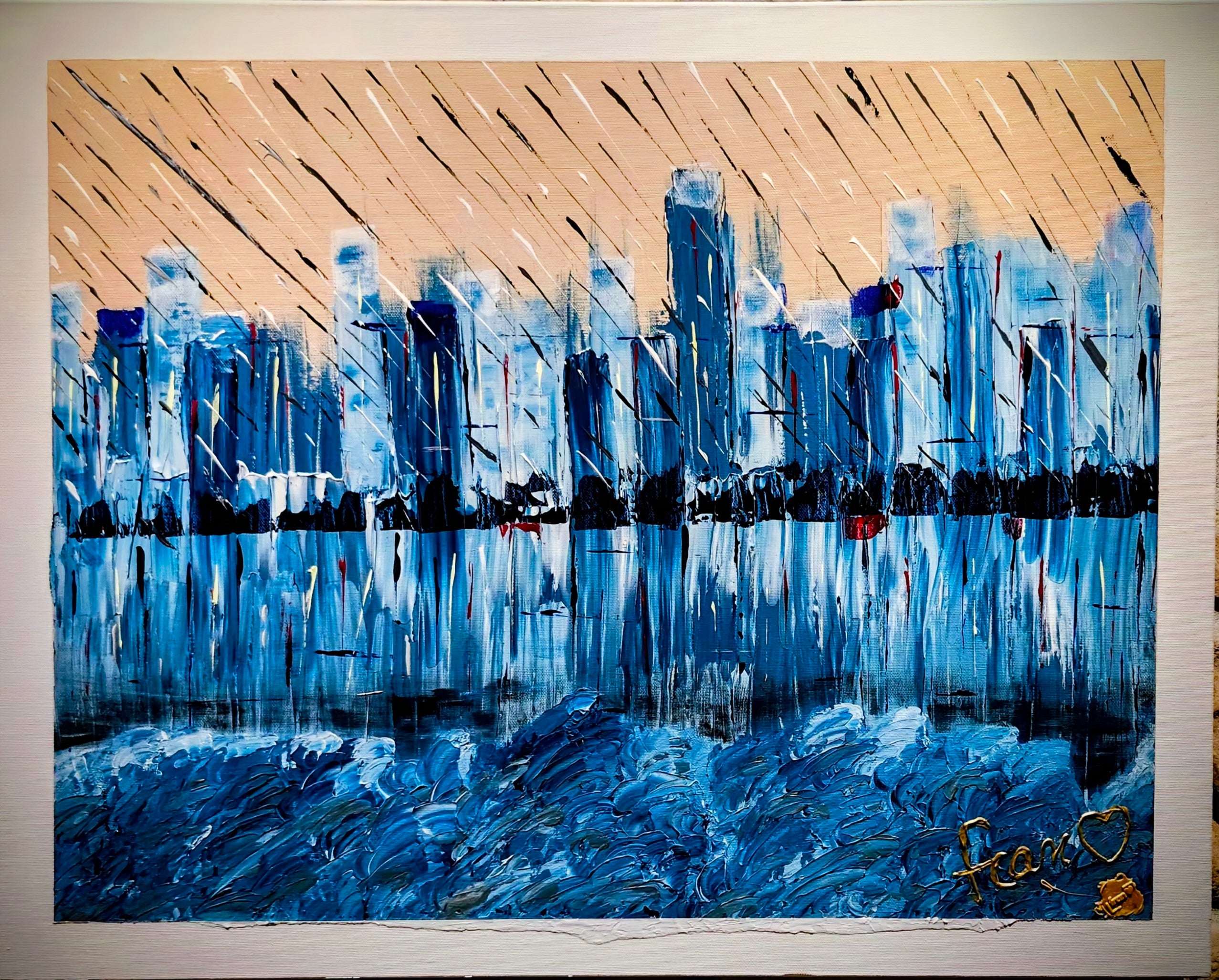 Toile de l'artiste Peintre Marc Francoeur ayant pour nom Les blues du blues