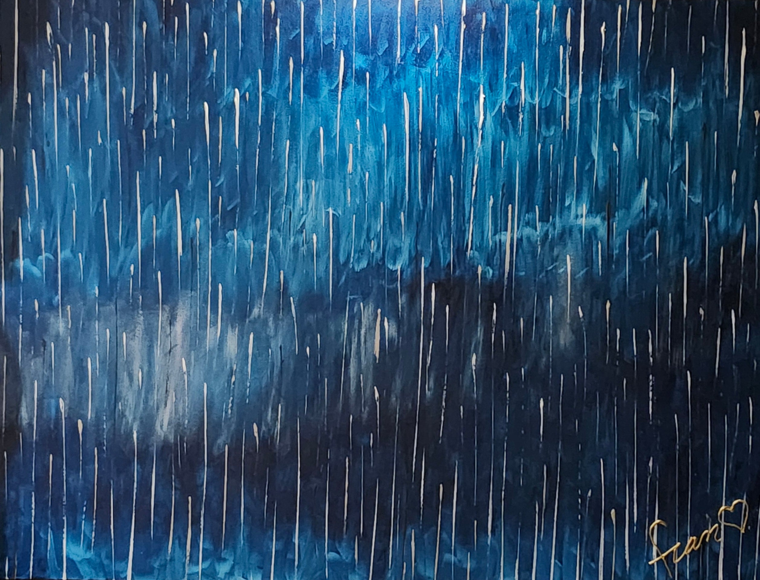 Toile, Œuvre unique ayant pour titre: Orage.  Toile de l'artiste peintre Marc Francoeur